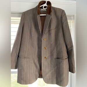 Parisian Vintage oversized plaid blazer with shoulder pads - size 46 EU